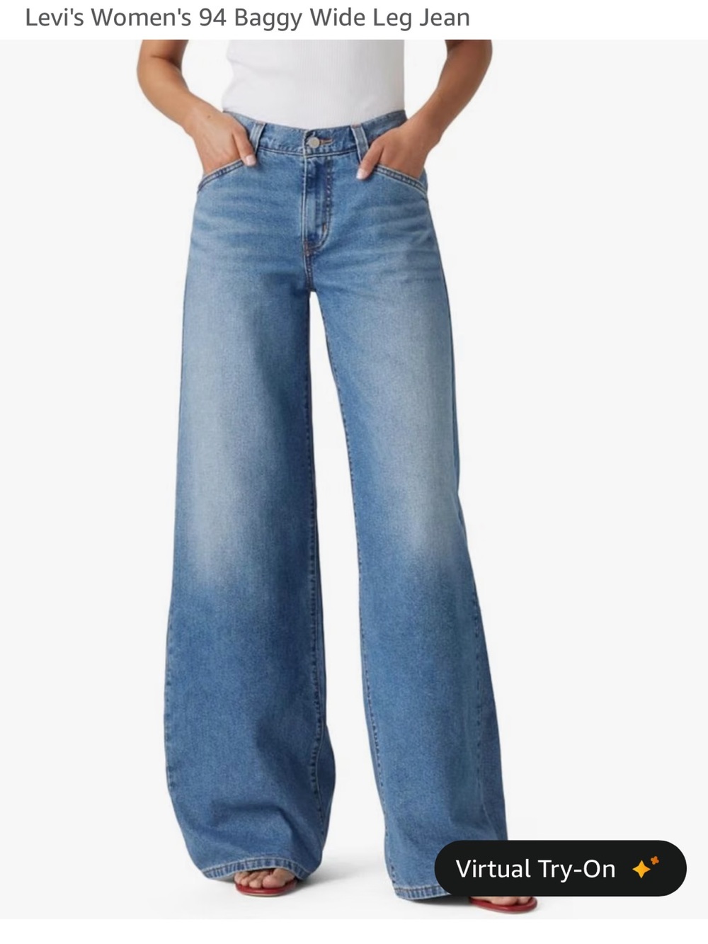 Levi's Light Blue “Cool Vertical” color Wide Leg High-Rise Jeans 28